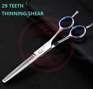 Ensemble professionnel de ciseaux de toilettage pour animaux de compagnie de 4 pièces avec peigne et étui en cuir-Kit de ciseaux de coupe de cheveux pour chiens et chats en acier inoxydable - Product Image 4