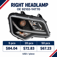 Phare avant robuste pour camion benne minier JAC Gallop 6x4, lentille PC anti-UV, étanche IP67, LED 24V, fourniture d'usine OE92102-Y4T70