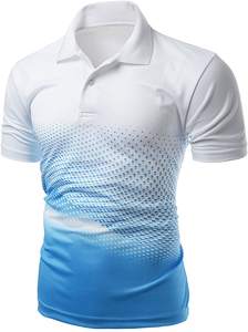 Camisa para hombre, camisa de golf de punto Formal de manga corta de rendimiento de secado rápido sólido antiarrugas - Product Image 6