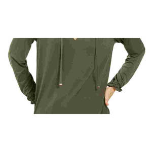 Top Casual da Donna Michael Kors con Scollo a V Verde Taglia L, Maniche Lunghe Arricciate, Traspirante in Maglia di Chiffon con Ricamo - Product Image 3