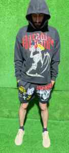 Sweat-shirts en tissu personnalisé pour hommes, sweat-shirts en coton décontractés à col rond et à manches courtes, impression de logo pour hommes - Product Image 2