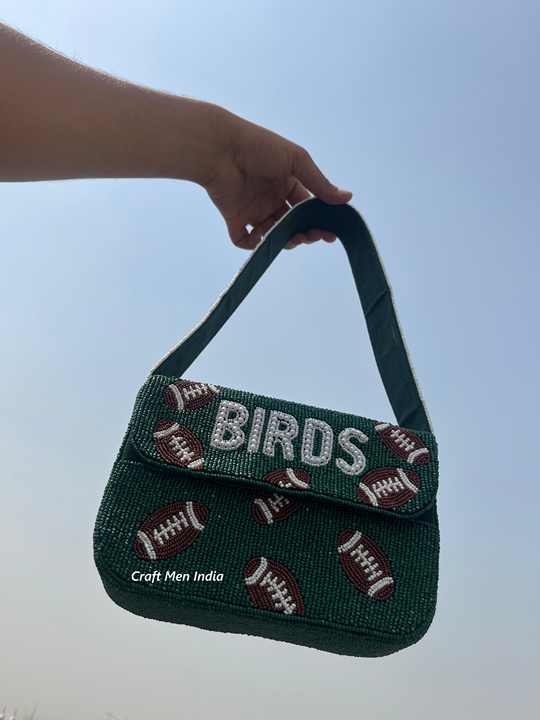 Hot Sale Fashion Women Beaded Messenger Bag for Lady Birds Beads Hand Clutch Bag Purse for Game Day Evening Bag