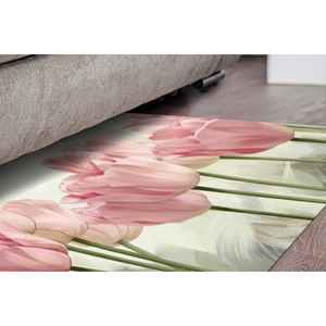 Alfombras de tulipanes rosas, alfombra estampada, diseño botánico moderno, alfombra antideslizante, alfombra fina no tejida - Product Image 3