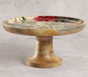 ที่ตั้งเค้กไม้มะม่วงขัดเงาดีไซน์ช่างฝีมือสำหรับโชว์เค้กผลไม้ชีสของที่ระลึกสไตล์ชาวเรือหรือความรัก - Product Image 2