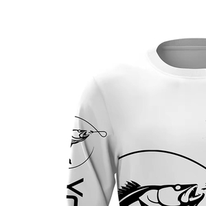 Camisa de pesca de manga larga de punto de satén con protección UV UPF 50 + para hombre, 100% poliéster, transpirable, de secado rápido, sin cuello, impermeable para - Product Image 2