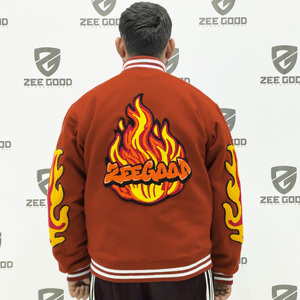 Wholesale High Quality College Letterman Bomber <b>Jacket</b> Stand Embroidery Design Front Streetwear Team Winter 100% Cotton - Product Image 2