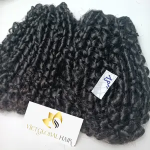 Pixie Curly Weft Hair 100% Raw hair from Vietnam Premium Quality No Shedding, No Tangle, No Animal Hair