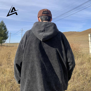 Sweat à capuche oversize en molleton épais 100% coton de haute qualité pour homme Aifran Sports, personnalisable avec logo, fermeture éclair - Product Image 4