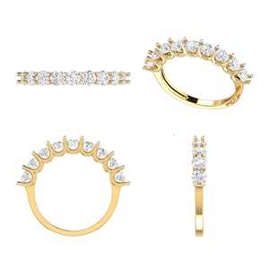 Glamorous 925 Sterling Silver Eternity Band Prong-Set <b>Statement</b> Cut Zircon Wedding Engagement or Anniversary <b>Ring</b> - Product Image 3