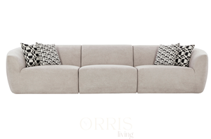 Canapé d'angle moderne ORRIS LIVING, structure en bois de pin, revêtement en tissu 100% polyester - Durable et confortable pour les salons - Product Image 5