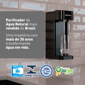 Purificador de Agua Bacteriológico Facile C7 Negro |   ISO 9001 INMETRO |   Portaria 888 ANSI NSF 61 |   Brasil - Product Image 5