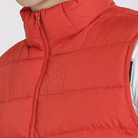 Expodian Sports Erkek Kırmızı Kapitone Kolsuz Yelek Dik Yaka Fermuarlı Ön Cepli Rüzgar Geçirmez Günlük Sonbahar Giysisi %100 Polyester