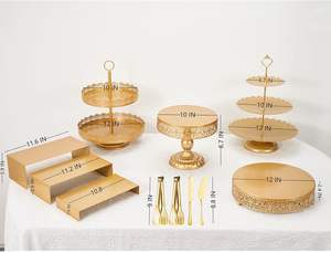 Juego de Soportes para Tartas de Metal Tradicional Diseñado para Reuniones con Estructura Elevada que Permite la Visibilidad de los Postres en Eventos - Product Image 2