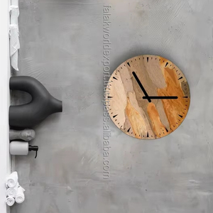 Décoration intérieure horloge en bois massif personnalisée horloge décorative suspendue pour mur horloge en bois de forme ronde moderne par Falak World Export - Product Image 1