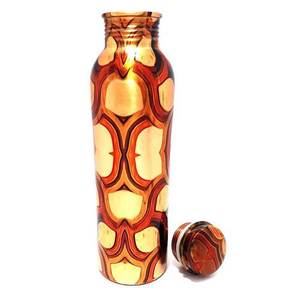 Botella de agua de cobre puro con diseño martillado, botella de agua decorativa grabada a mano - Product Image 4