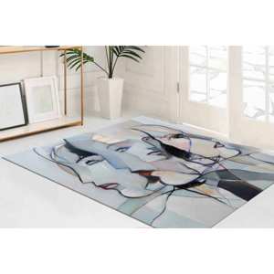 Alfombra con Diseño de Rostro de Mujer Abstracto: Decoración de Arte Moderno, Alfombra Delgada de Tela No Tejida - Product Image 4