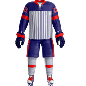 Ensemble d'uniformes de hockey sur glace unisexe de haute qualité 100% polyester, doux, confortable, séchage rapide, écologique, respirant pour la vente en gros - Product Image 2