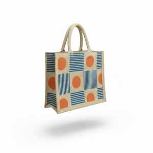 Fruit Design Jute Handbag with Rope Handle Stylish Eco-Friendly <b>Foldable</b> Shopping <b>Bag</b> - Product Image 2