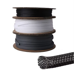 PET braided <b>sleeve</b> and <b>Wire</b> Protection Wrap Self Closing Around Expandable 10MM Black Cable <b>Sleeves</b> PET Braided Sleeving. - Product Image 3
