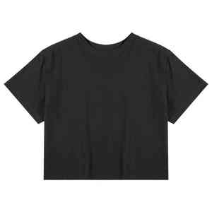 Top CORTO BÁSICO de manga corta para mujer, Camiseta de algodón suave y transpirable, camisetas en blanco personalizadas a granel, camiseta de color sólido con cuello redondo - Product Image 4