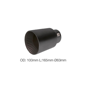 Terminal redondo de 63 mm de acero inoxidable negro - Product Image 1