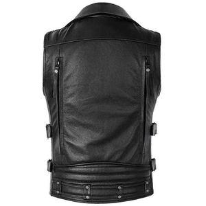 Gilet en cuir pour hommes de qualité supérieure maillot de course d'hiver vêtements d'extérieur pour moto grande taille gilet de motard imperméable décontracté avec poches - Product Image 5