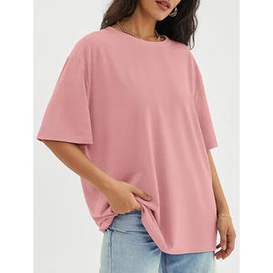 T-shirts surdimensionnés vierges femmes Fit T Shirt femmes surdimensionnés 100% coton T-Shirts pour filles - Product Image 1