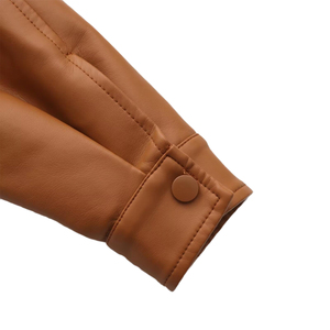 เสื้อแจ็คเก็ตหนังครอปท็อปแฟชั่นใหม่ สวมใส่สบาย สไตล์สตรีทแวร์ สีพื้น เรียบง่าย สบายๆ สำหรับผู้หญิง ปี 2026 - Product Image 6