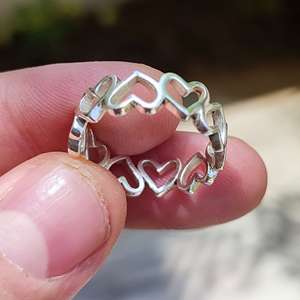 Bague Cœur Faite Main en Argent Sterling 925, Anneau Cœur Connecté Romantique, Bijou de Promesse Personnalisé, Cadeau pour Elle - Product Image 3