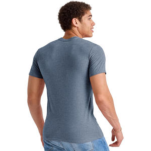 Camiseta Básica de Hombre de Punto con Spandex y Algodón, Cuello Redondo, Corte Regular, Transpirable, Ecológica, de Secado Rápido, Antiarrugas, Informal - Product Image 2
