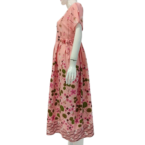 Robe en rayonne ample et simple pour femme, style kimono, col en V, manches courtes, longueur genoux, par Chrysanta - Product Image 5