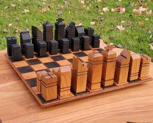 ASSISTANT JEU D'ÉCHECS EN BOIS PERSONNALISÉ JEU D'ÉCHECS DE GRANDE TAILLE Planche pliante Pièces d'échecs Jeu de société - Product Image 2