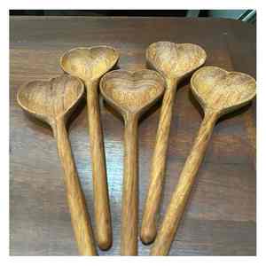 Juego de cucharas de madera sostenible hechas a mano en Vietnam para cocinar y servir en la cocina Material de madera natural Uso seguro y duradero - Product Image 1