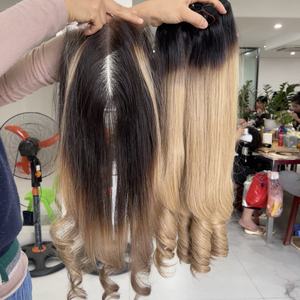 ผมเวียดนามแท้คุณภาพสูงสุด ราคาสุดคุ้ม แบบลอนธรรมชาติ สีออมเบร ชุดต่อผมพร้อมปิดผม ปี 2025 - Product Image 1