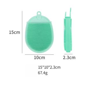 Silicone Double-sided Bathing <b>Brush</b> with Glove Multifunctional Soft Bristles for Baby Bathing & Showering <b>Back</b> Scratching - Product Image 5