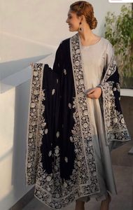 2024 Anarkali & <b>Pant</b> Dress Set Dazzling Embroidery & Dabkapearl Stone Work Wedding-Party Wear with Lace & Button Decorations - Product Image 2