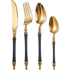 Ensemble de 3 couverts en acier inoxydable utilisés dans les ustensiles de cuisine Tabletop Cafe Home Silver Color Plated Couverts Luxury Designer Handle - Product Image 6