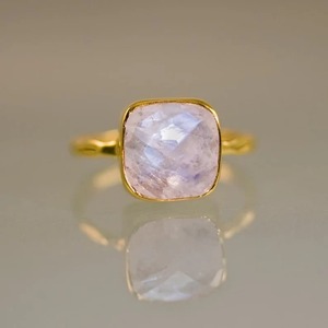 Hecho a mano Plata de Ley 925 vendedor indio chapado en oro azul Natural Arco Iris piedra lunar 14K diamante perla piedra preciosa joyería fina - Product Image 2