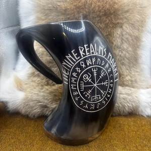 Chope à bière authentique en corne, anti-fuite, anti-odeur, écologique, pour Halloween, culture viking, fête, mug en corne par Saniya Handicraft - Product Image 1