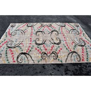 Alfombra turca beige moderna de 6,1x9,3 pies, tejido plano para decoración de sala de estar, patrón rectangular con diseño de pasillo - Product Image 4