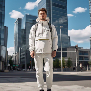 Hombres Streetwear prendas de vestir exteriores chaqueta cortavientos hombres lluvia senderismo ligero cremallera impermeable cortavientos chaqueta de los hombres - Product Image 2