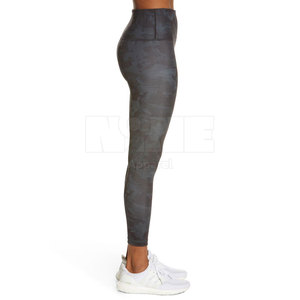 High Quality Women's Yoga <b>Legging</b> Unique Design Solid <b>Pattern</b> Mid Waist Elastic Closure Breathable Quick Dry Customizable Stock! - Product Image 4