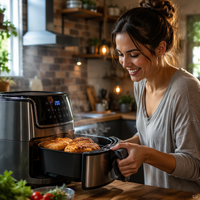 Friteuse à air chaud multifonction en métal grande capacité 5L 6L, four électrique à circulation d'air chaud, appareil de cuisson domestique mécanique