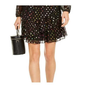 Mini abito da donna INC International Concepts in chiffon jacquard arcobaleno nero, taglia media - Product Image 3