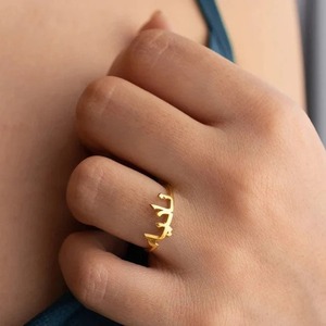 Anillo con nombre árabe personalizable, joyería de caligrafía minimalista de ley ajustable, oro rosa, moda para hombres y mujeres - Product Image 2