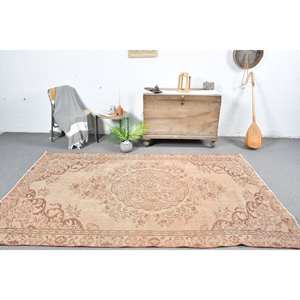 Clásico Beige marrón 5,4X8,5 pies Alfombra de lana hecha a mano Vintage turco Tabriz diseño rectángulo Patchwork látex nuevas alfombras de noche - Product Image 1