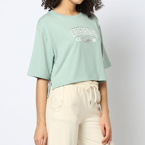 T-shirts décontractés pour femmes, coupe ample, style streetwear, mélange de coton, parfaits pour l'été ou le quotidien, fabrication OEM - Product Image 1