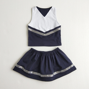 ชุดเชียร์ลีดเดอร์แบบกำหนดเองสำหรับผู้หญิงผู้ใหญ่ ชุดสองชิ้น เสื้อและกระโปรง พร้อมโลโก้ ขายส่งชุดเชียร์ทีม ผ้าสแปนเด็กซ์/โพลีเอสเตอร์ - Product Image 6