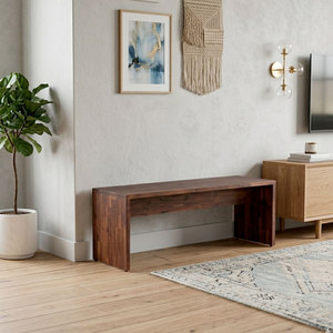 GBD006 Long Acacia <b>Wood</b> <b>Bench</b> Dining Chair 120x40x45cm Farmhouse-Scandinavian-Modern Minimalist for Living Rooms Warehouses - Product Image 2
