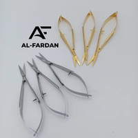 Ciseaux à sourcils russes plaqués or et finition polie miroir, lame incurvée et aiguisée en acier inoxydable pour la coupe des sourcils